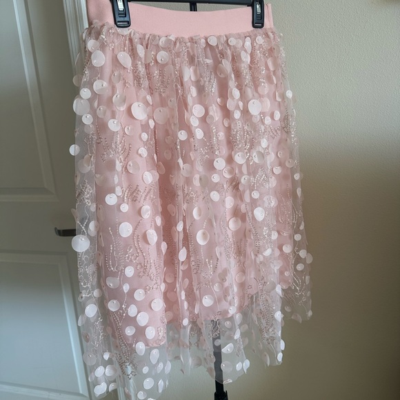Charlie Paige Blush Sequin Skirt - Picture 7 of 14